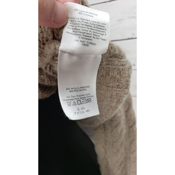 Eddie Bauer tan wool button down Shawl collar cardigan‎ sweater - Picture 6 of 13